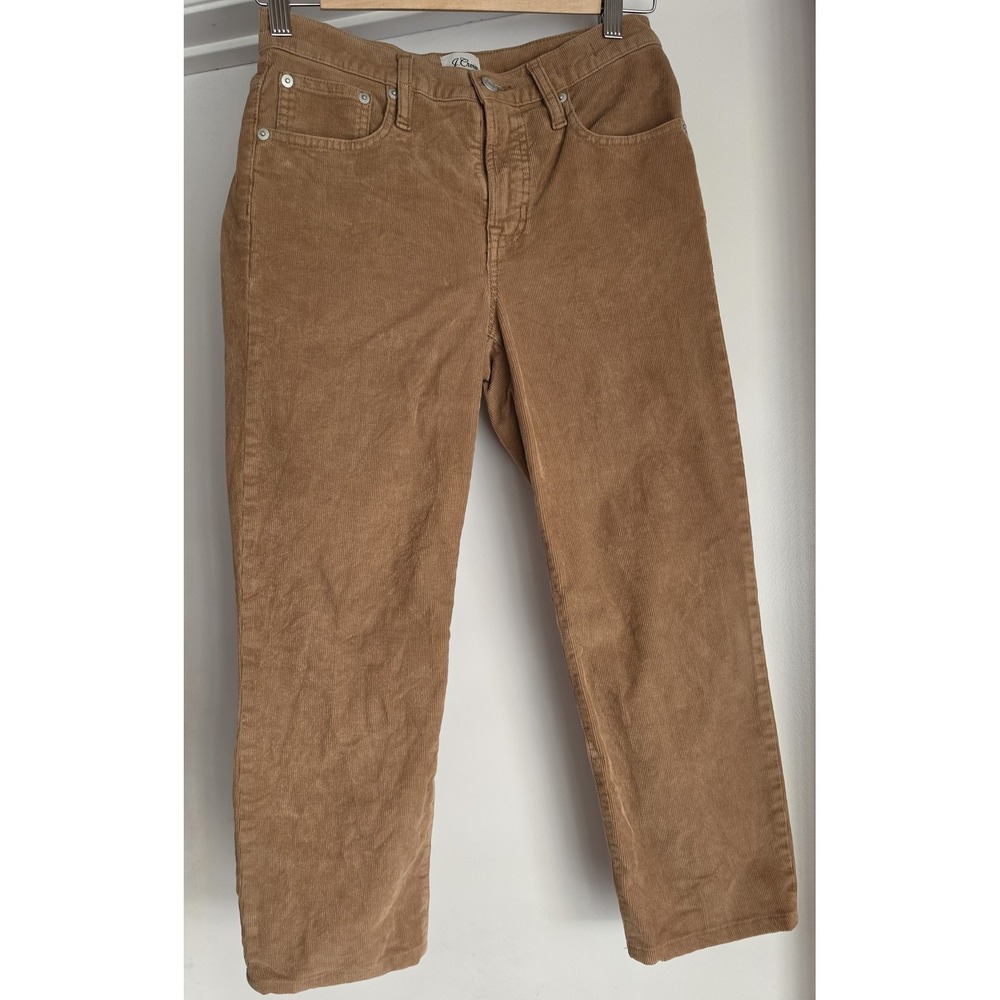 J.Crew Women's Pants Size 25P Brown Solid Casual Cotton Cropped Trousers Slacks